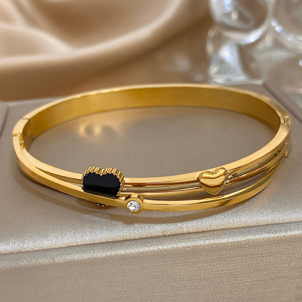 Bracelet Duo Cœur Ébène –