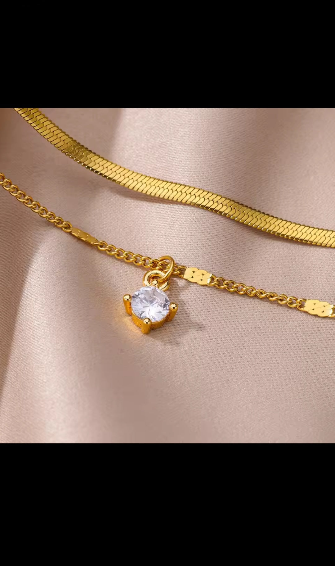 Bracelet de Cheville Élégance Dorée – Acier Inoxydable 316L & Cristal Signature Enamiz Paris