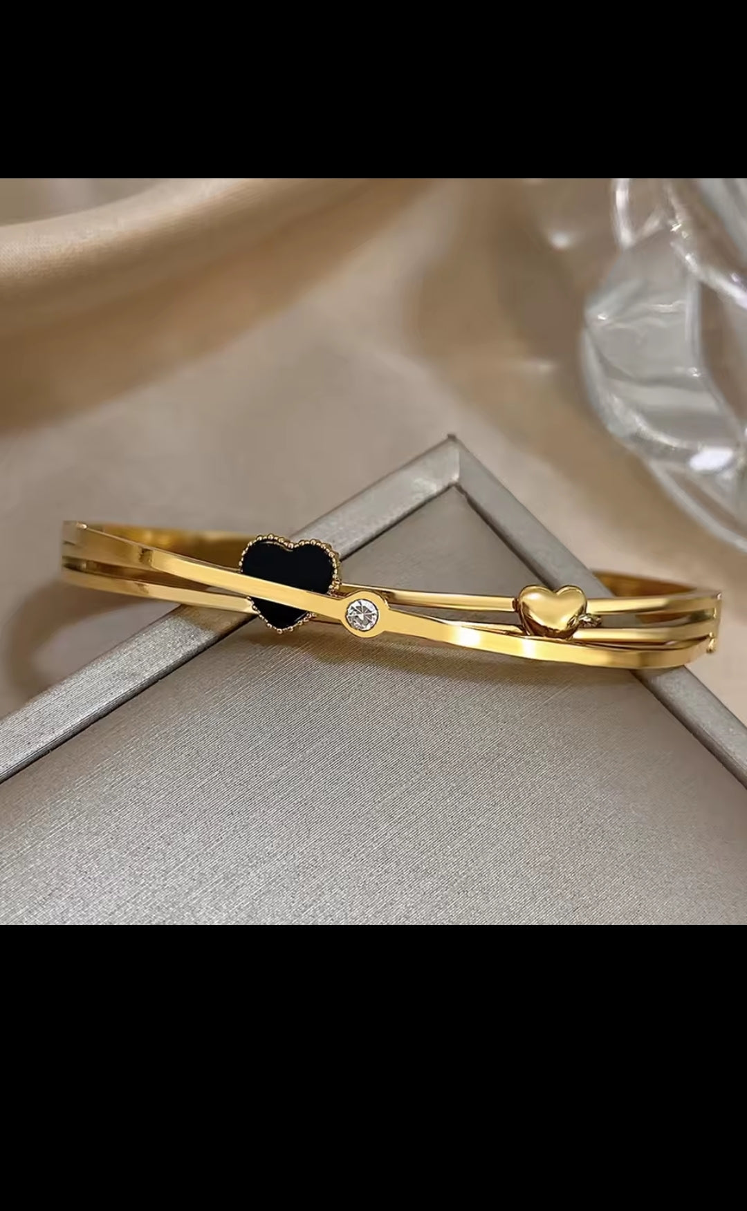 Bracelet Duo Cœur Ébène –