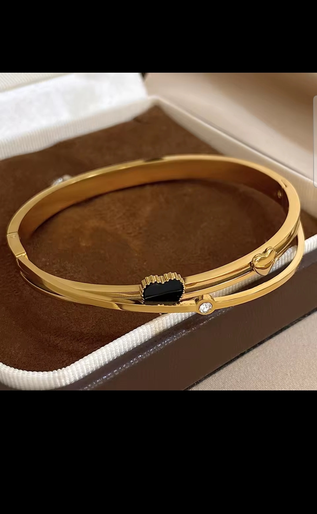 Bracelet Duo Cœur Ébène –