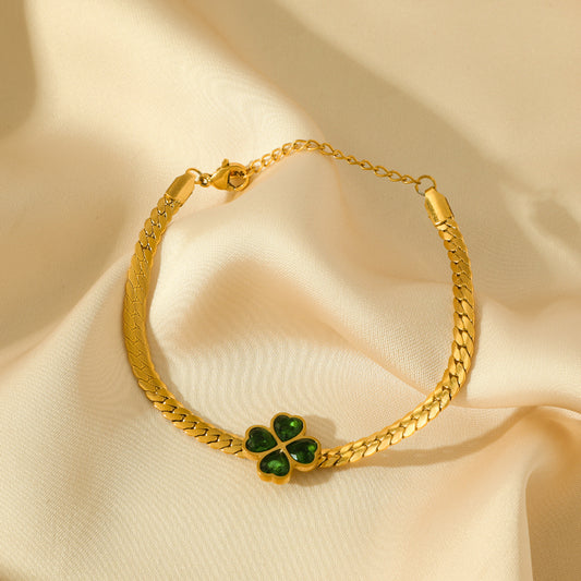Parure Trèfle d’Émeraude – Collection Fortune Élégante Enamiz Paris