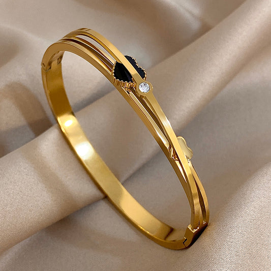 Bracelet Duo Cœur Ébène –