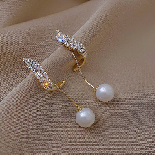 Élégance Astrale – Boucles d’Oreilles Perle & Cristal par ENAMIZ Paris